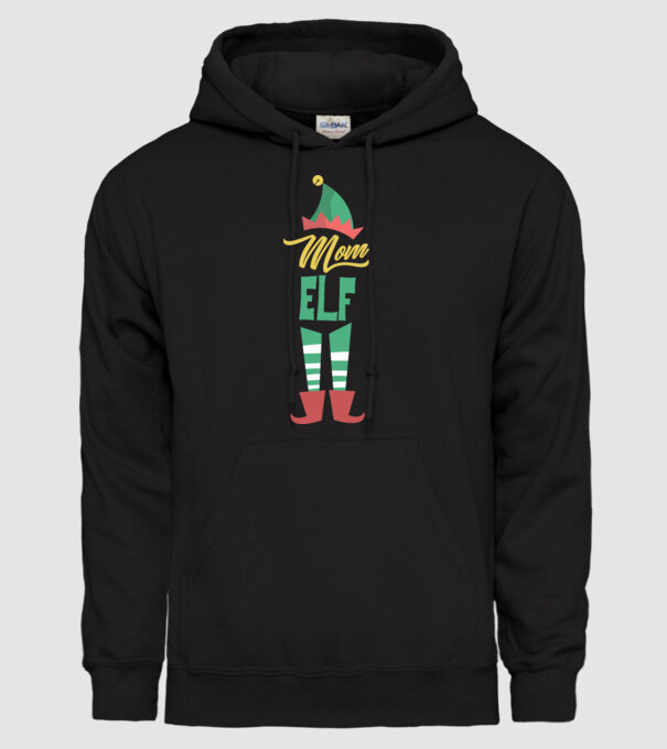 Elf family mom model negru pe tricou