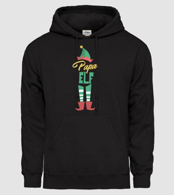 Elf family bunic model negru pe tricou