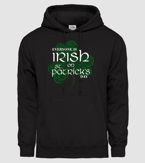 Everyone is irish shamrock model negru pe tricou