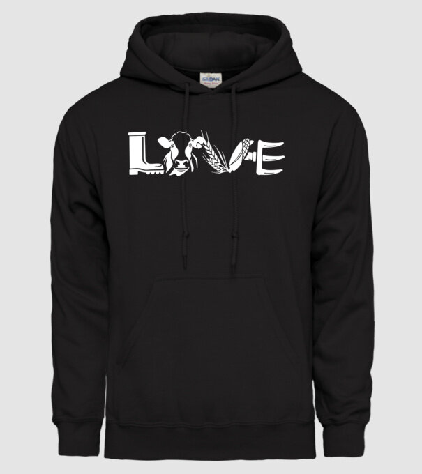 Farm love Cu tractor model negru pe tricou