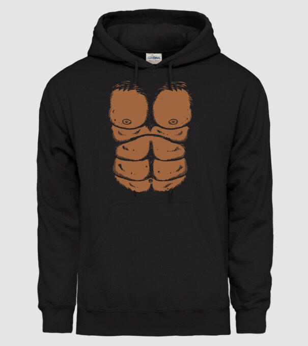 Piept de gorilă carnaval model negru pe tricou