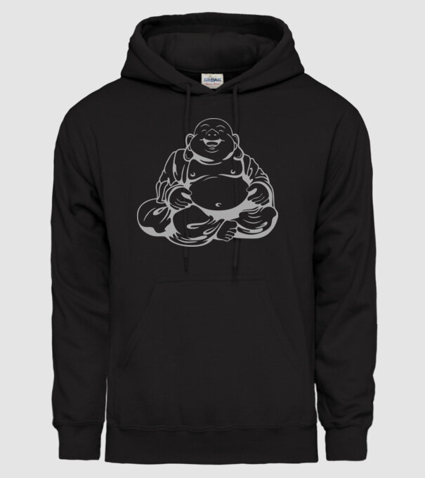 fat buddha model negru pe tricou