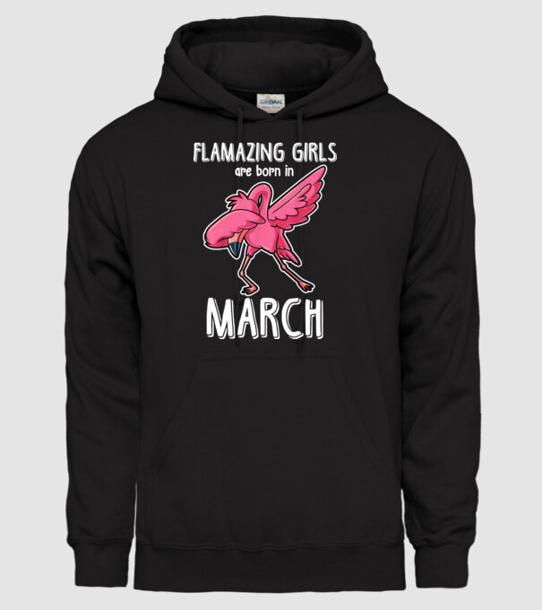 Flamazing girls are born in march model negru pe tricou