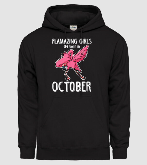 Flamazing girls are born in october model negru pe tricou