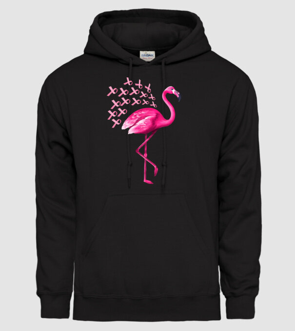 Flamingo pink model negru pe tricou