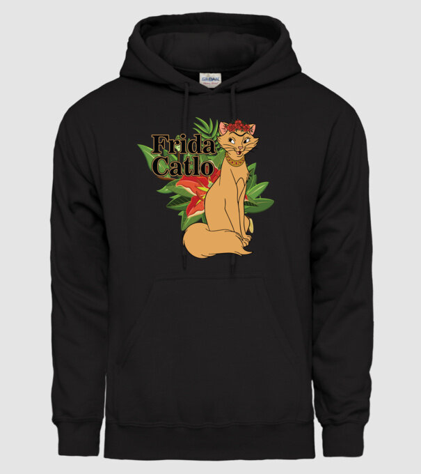 FridaCatlo model negru pe tricou