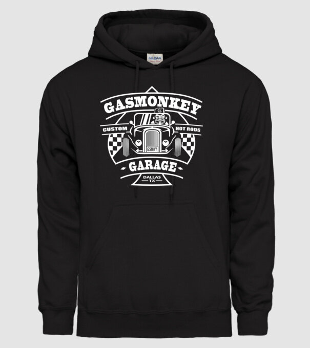 Gas Monkey model negru pe tricou