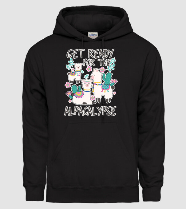 Get ready for the alpacalypse model negru pe tricou