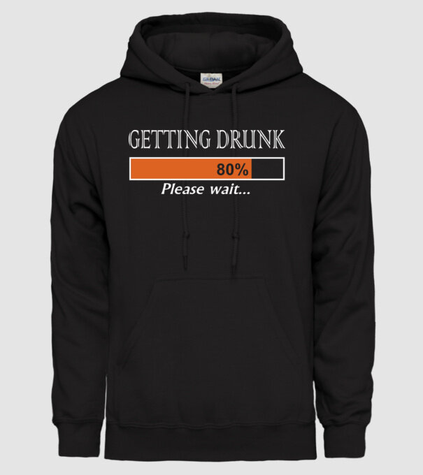 Getting drunk model negru pe tricou