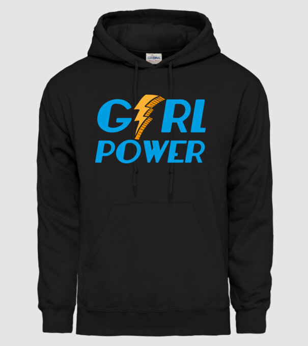GirlPower model negru pe tricou