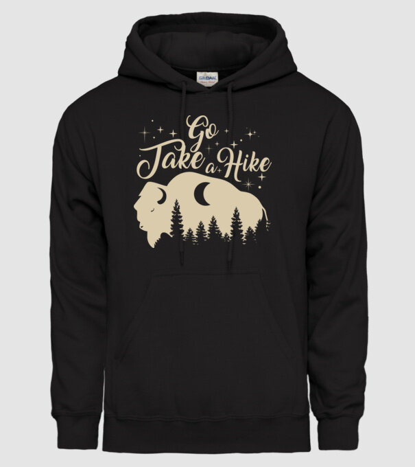 Go take a hike buffalo model negru pe tricou