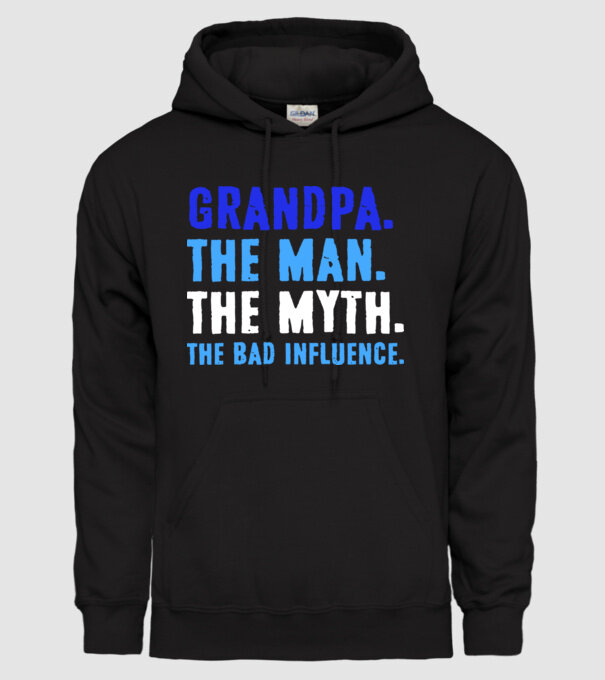 Grandpa, the bad influence model negru pe tricou