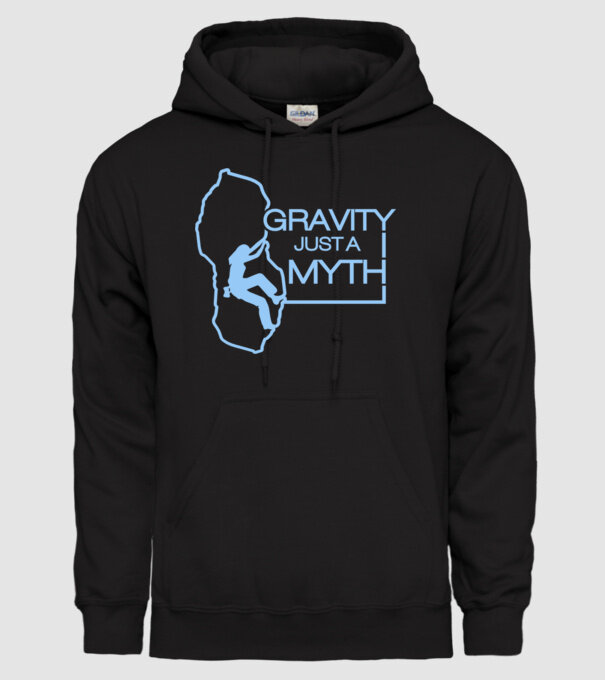 Gravity just a myth model negru pe tricou