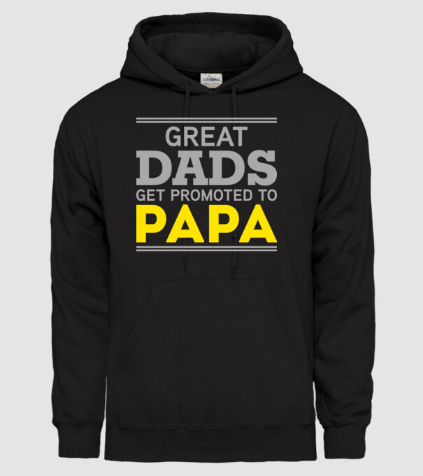 Great dads get promoted to papa model negru pe tricou