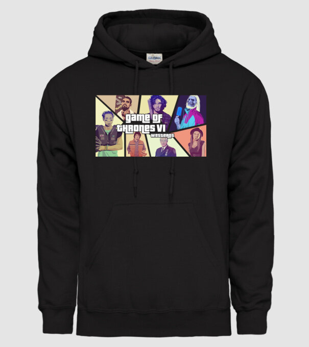 GTA Game of Thrones model negru pe tricou
