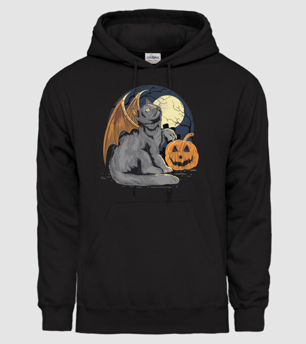 Halloween cica model negru pe tricou