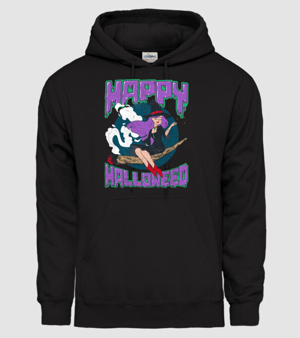 Happy Halloweed model negru pe tricou