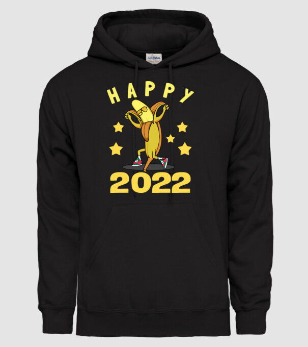 Happy new year Banana model negru pe tricou