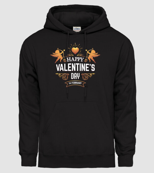 'Happy Valentine''s Day!' model negru pe tricou