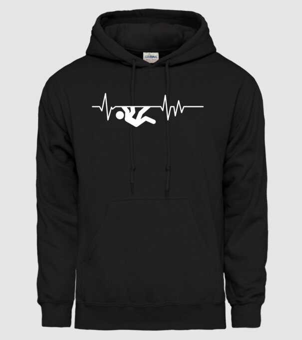 Heartbeat escaladare model negru pe tricou