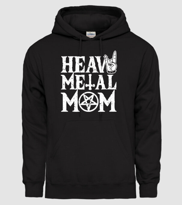 Heavy Metal Mom model negru pe tricou