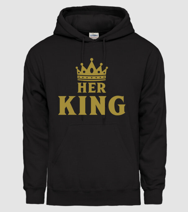 Her King model negru pe tricou