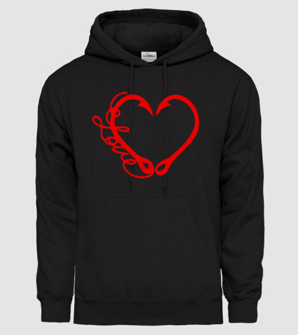 Inima Cârlig model negru pe tricou