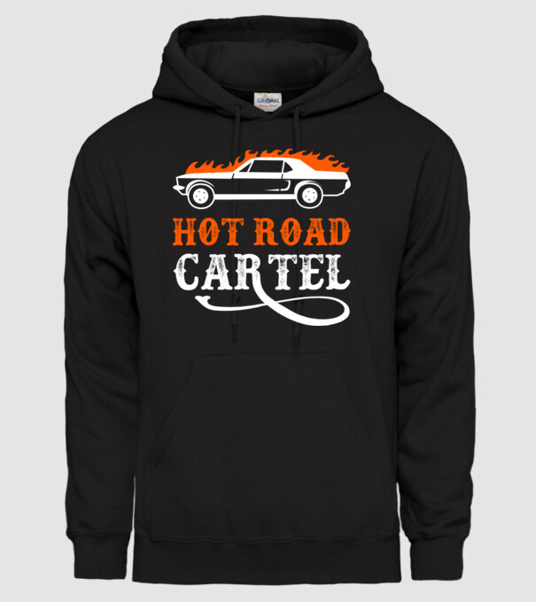 Hot road cartel model negru pe tricou