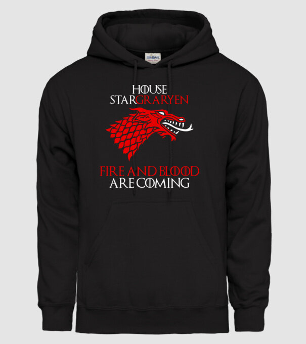 house stargaryen model negru pe tricou