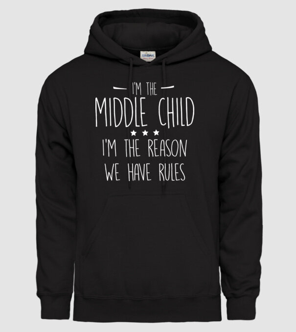 I'm the middle child model negru pe tricou