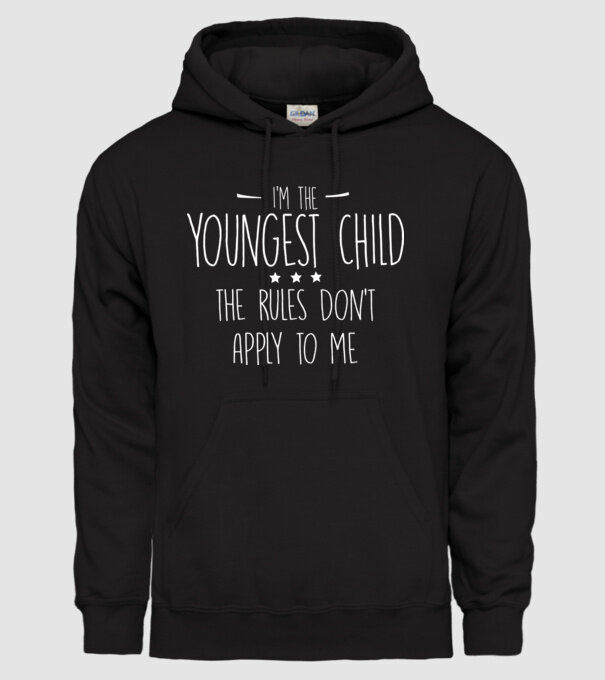 I'm the youngest child model negru pe tricou