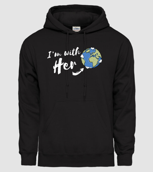 'i''m with her' model negru pe tricou