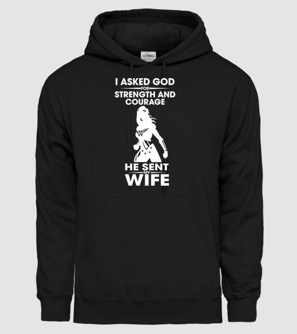 I asked God for strenght and courage model negru pe tricou