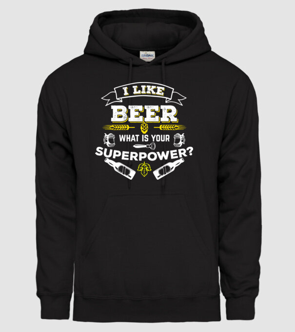 i like beer model negru pe tricou