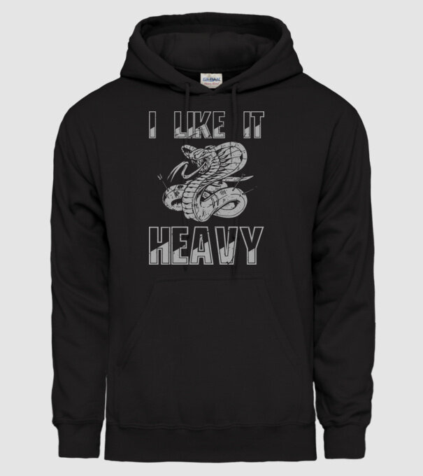 I like it heavy model negru pe tricou