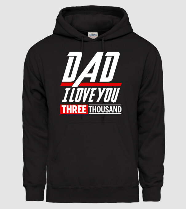 I love you three thousand model negru pe tricou