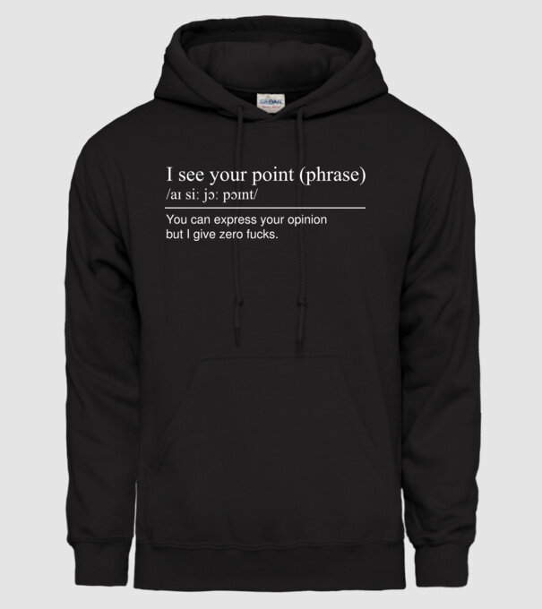 I see your point model negru pe tricou