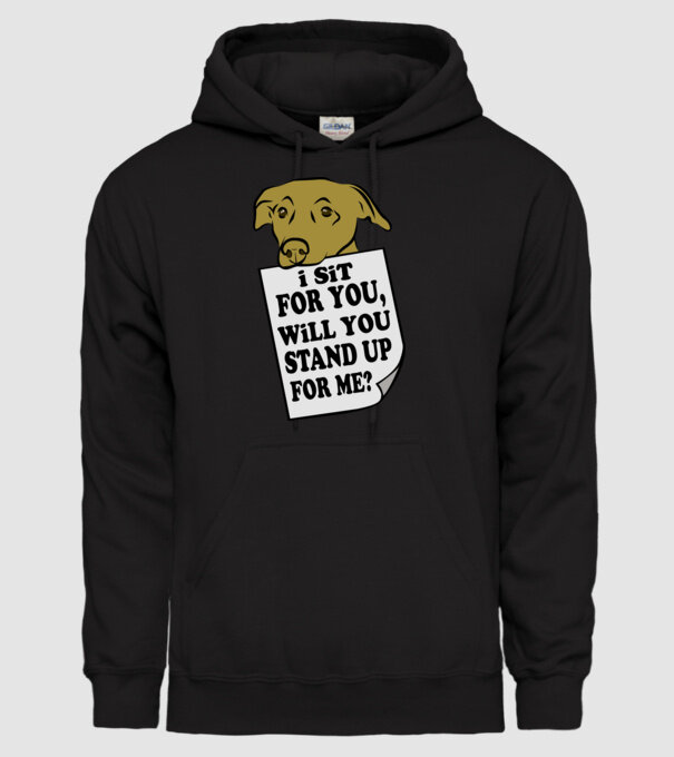I sit for you model negru pe tricou