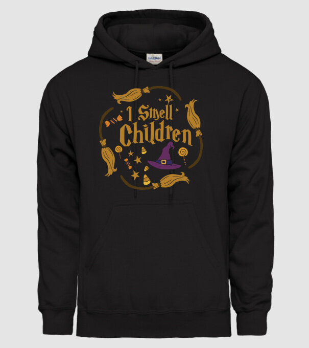 I smell children model negru pe tricou