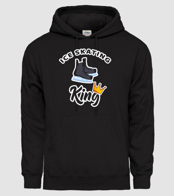 Ice skatin King model negru pe tricou