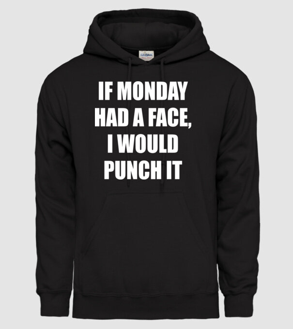 If monday had a face model negru pe tricou