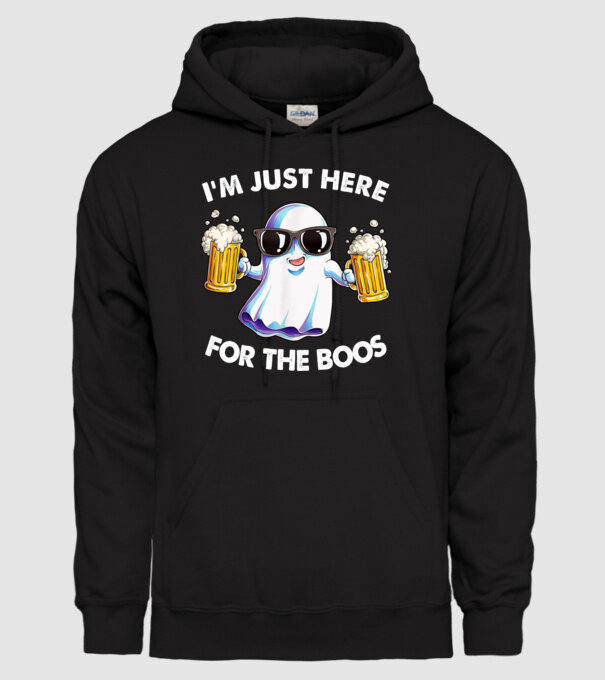 Im just here for the boos model negru pe tricou