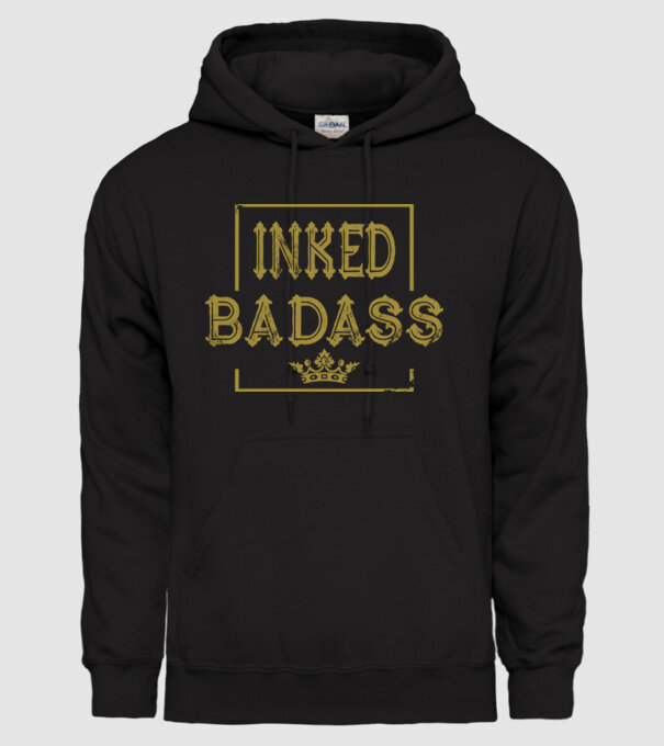 Inked Badass model negru pe tricou