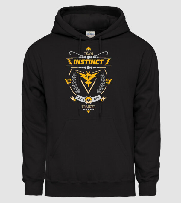 Instinct team model negru pe tricou
