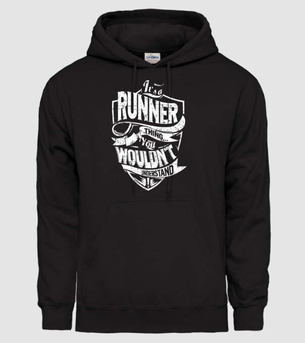 'It''s a runner thing' model negru pe tricou