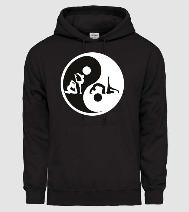 Yoga yin-yang model negru pe tricou