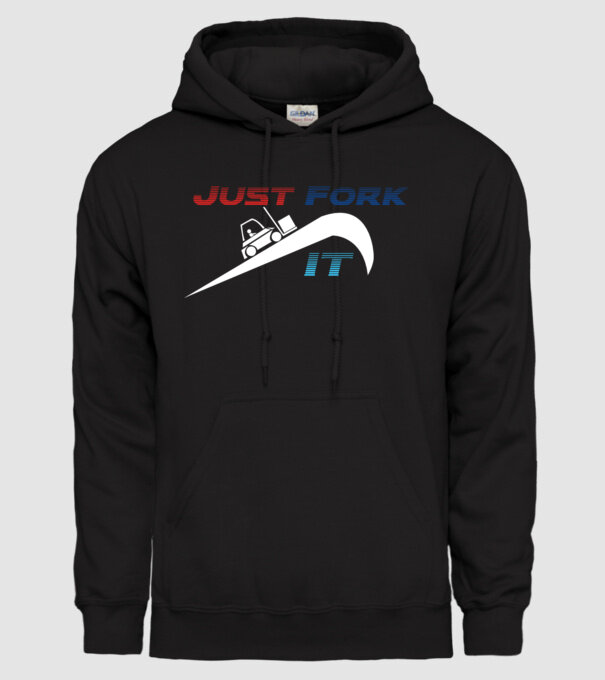Just Fork It model negru pe tricou