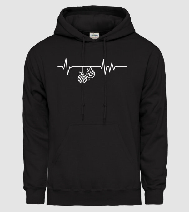 heartbeat Crăciun model negru pe tricou