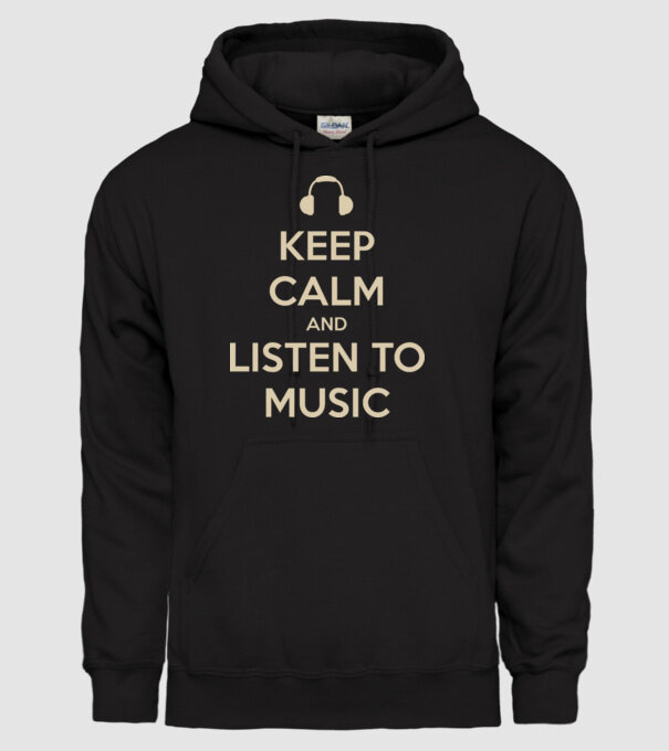 keep calm and listen to music model negru pe tricou
