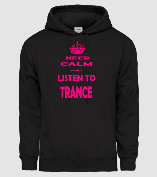 Keep Calm and Listen To Trance model negru pe tricou